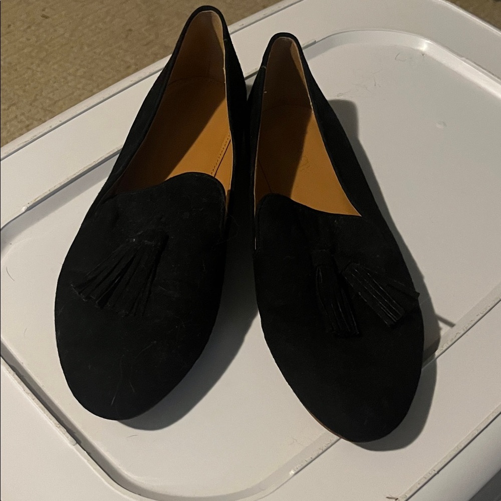 j. Crew Black Tassel Loafers for Women